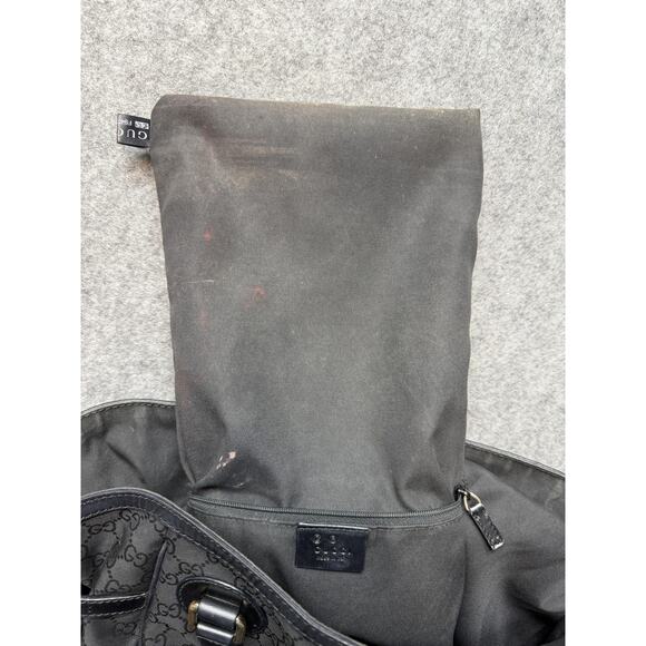 Gucci Tote Bag Womens Large Black GG Leather Monogram Italy Shoulder Handbag - Picture 13 of 16